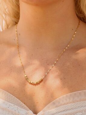 18K Gold PVD Lip Chain Charm Necklace